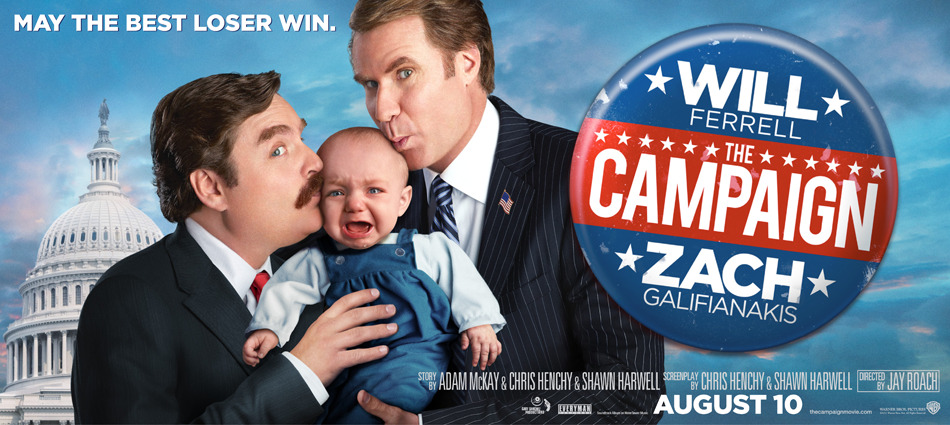billboard for Warner Bros movie the campaign